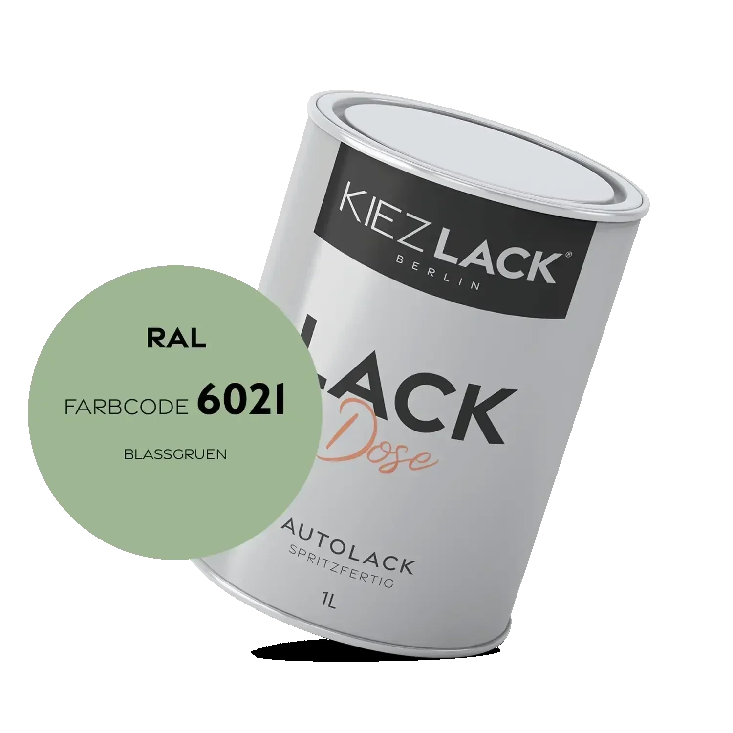Kiezlack 1K Autolack Lackdose Basislack spritzfertig RAL 6021 BLASSGRUEN