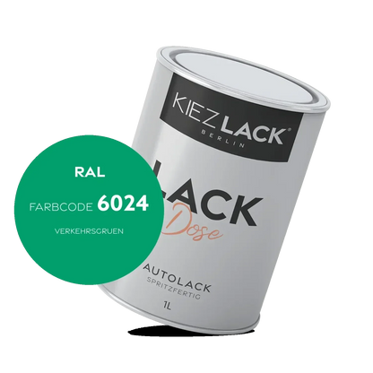 Kiezlack 1K Autolack Lackdose Basislack spritzfertig RAL 6024 VERKEHRSGRUEN