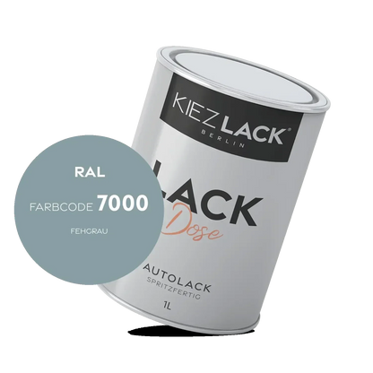 Kiezlack 1K Autolack Lackdose Basislack spritzfertig RAL 7000 FEHGRAU