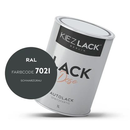 Kiezlack 1K Autolack Lackdose Basislack spritzfertig RAL 7021 SCHWARZGRAU