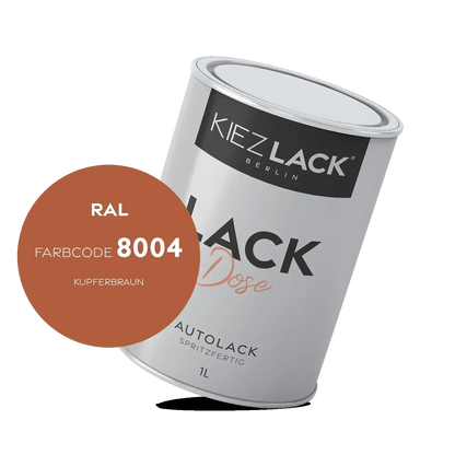 Kiezlack 1K Autolack Lackdose Basislack spritzfertig RAL 8004 KUPFERBRAUN