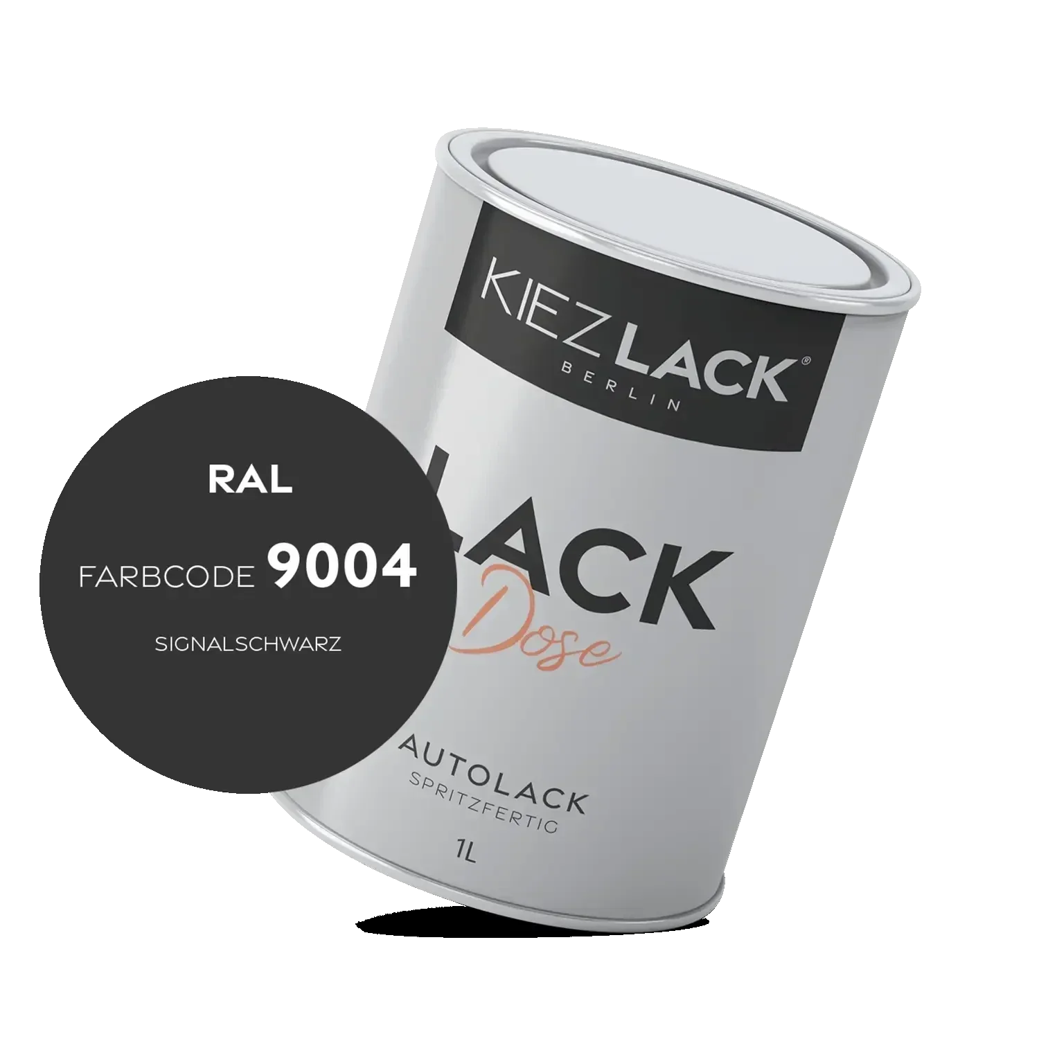 Kiezlack 1K Autolack Lackdose Basislack spritzfertig RAL 9004 SIGNALSCHWARZ