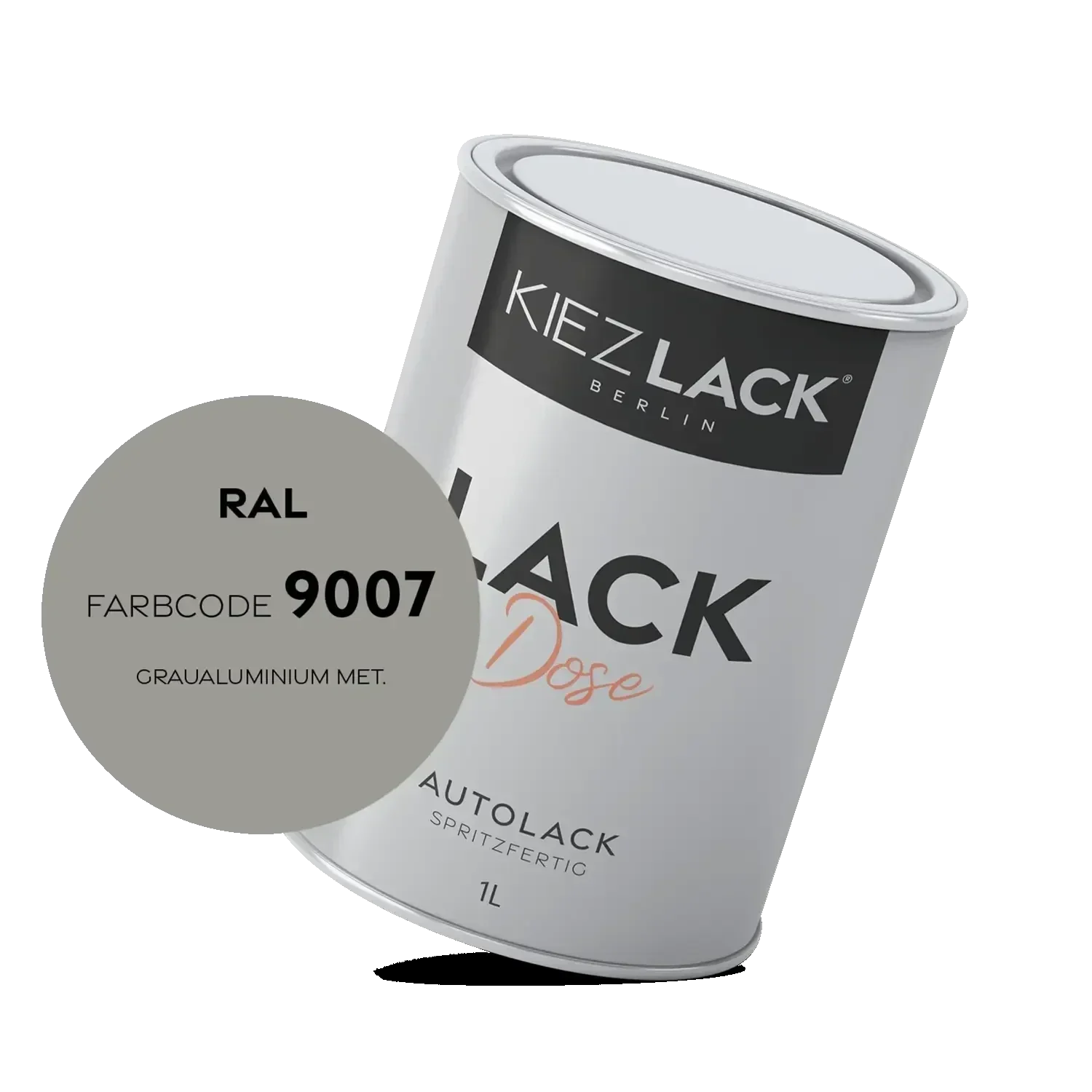 Kiezlack 1K Autolack Lackdose Basislack spritzfertig RAL 9007 GRAUALUMINIUM MET.