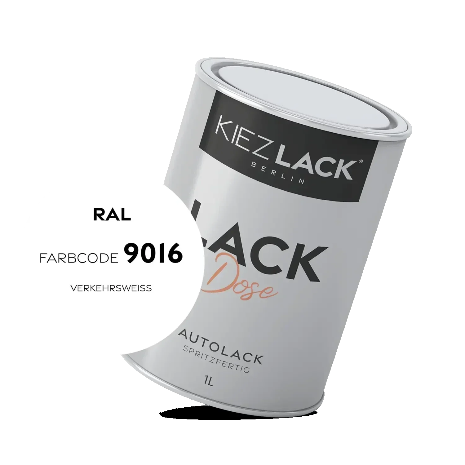 Kiezlack 1K Autolack Lackdose Basislack spritzfertig RAL 9016 VERKEHRSWEISS