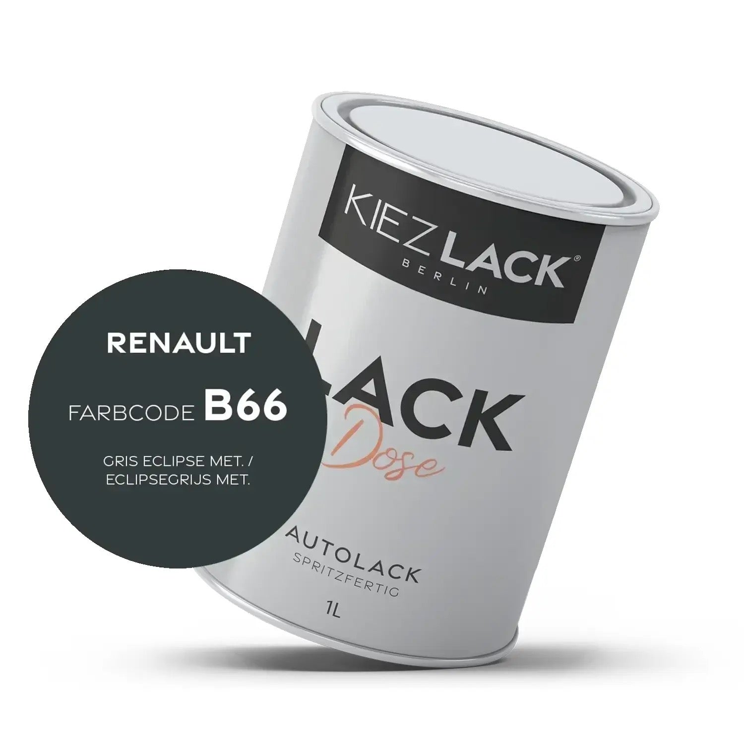 Kiezlack 1K Autolack Lackdose Basislack spritzfertig Renault B66 GRIS ECLIPSE MET.