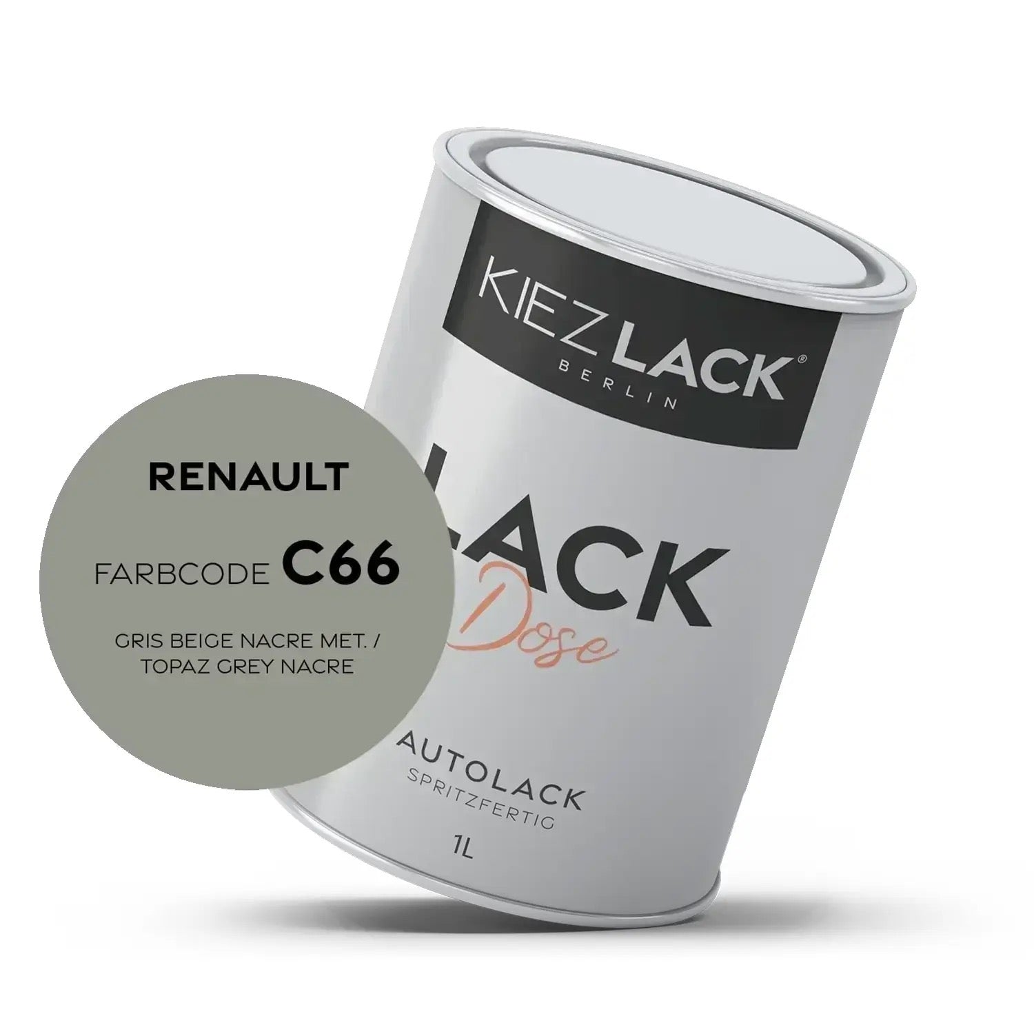 Kiezlack 1K Autolack Lackdose Basislack spritzfertig Renault C66 GRIS BEIGE NACRE MET.