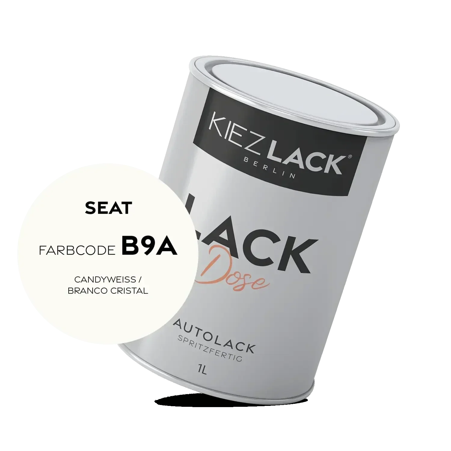 Kiezlack 1K Autolack Lackdose Basislack spritzfertig Skoda B9A CANDY / SUGAR WHITE