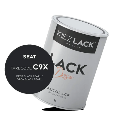 Kiezlack 1K Autolack Lackdose Basislack spritzfertig Seat C9X DEEP BLACK PEARL