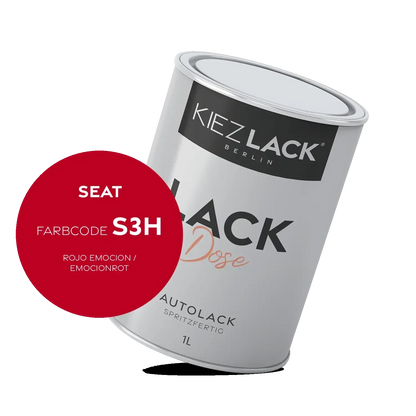 Kiezlack 1K Autolack Lackdose Basislack spritzfertig Seat S3H ROJO EMOCION