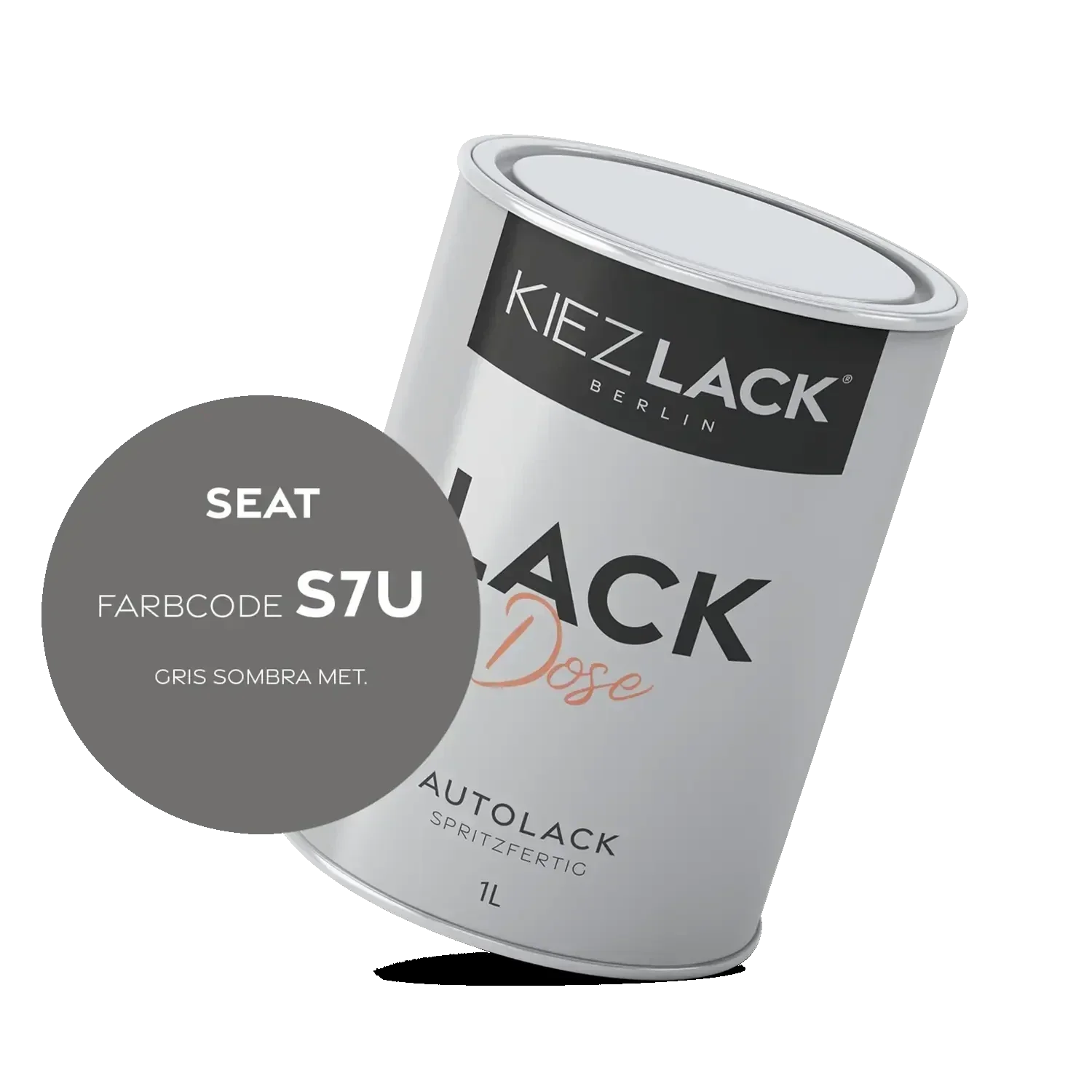 Kiezlack 1K Autolack Lackdose Basislack spritzfertig Seat S7U GRIS SOMBRA MET.