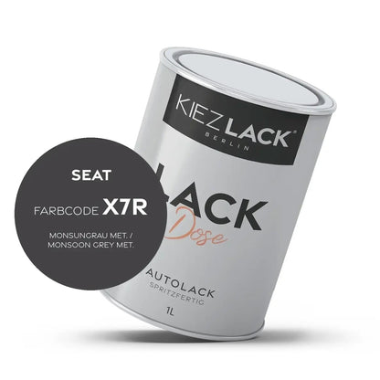 Kiezlack 1K Autolack Lackdose Basislack spritzfertig Seat X7R MONSUNGRAU MET.