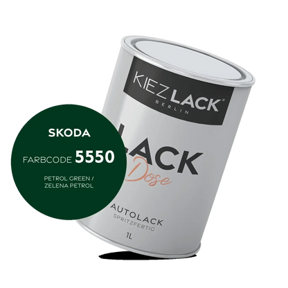Kiezlack 1K Autolack Lackdose Basislack spritzfertig Skoda 5550 PETROL GREEN