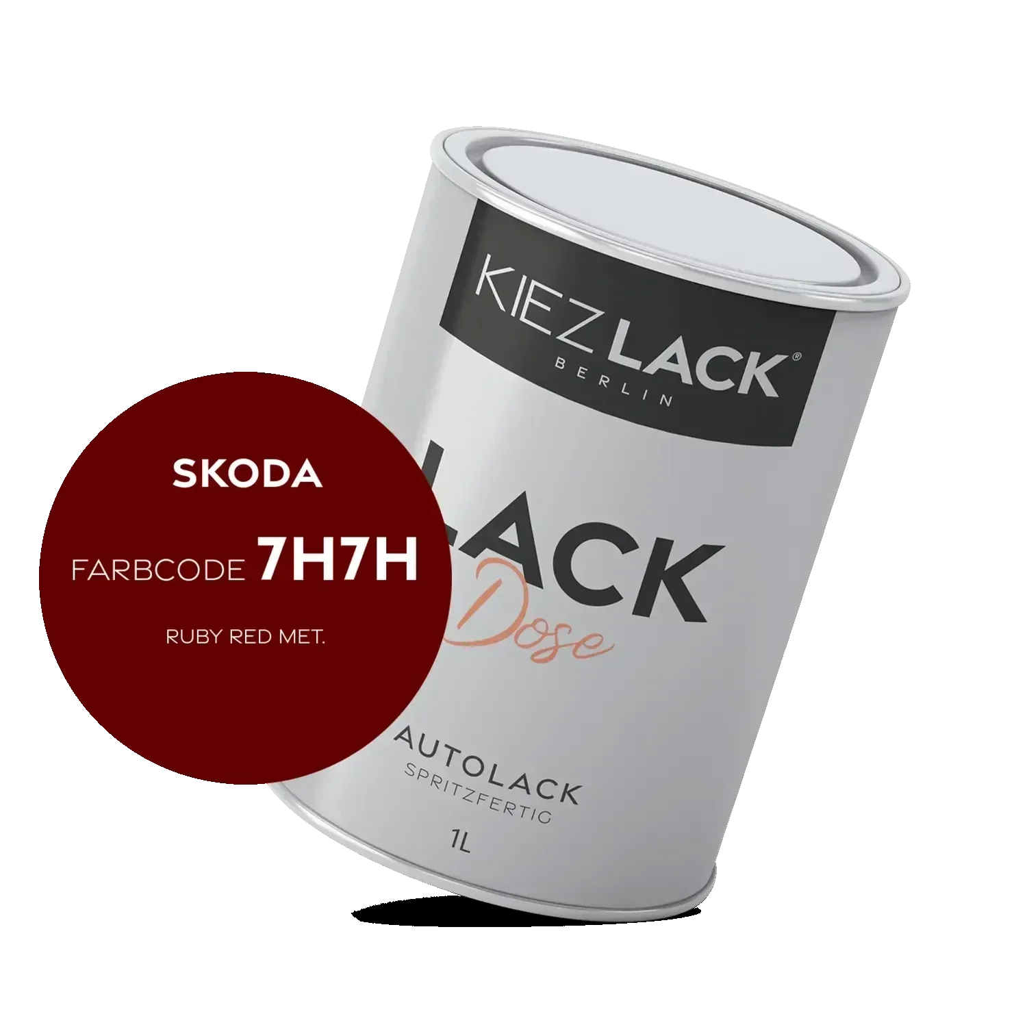 Kiezlack 1K Autolack Lackdose Basislack spritzfertig Skoda 7H7H RUBY RED MET.