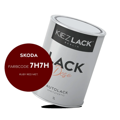 Kiezlack 1K Autolack Lackdose Basislack spritzfertig Skoda 7H7H RUBY RED MET.