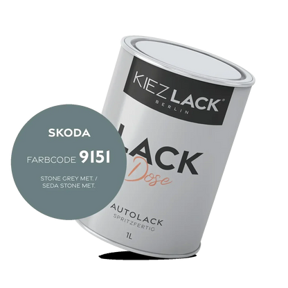 Kiezlack 1K Autolack Lackdose Basislack spritzfertig Skoda 9151 STONE GREY MET.