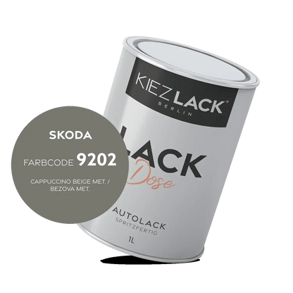 Kiezlack 1K Autolack Lackdose Basislack spritzfertig Skoda 9202 CAPPUCCINO BEIGE MET.