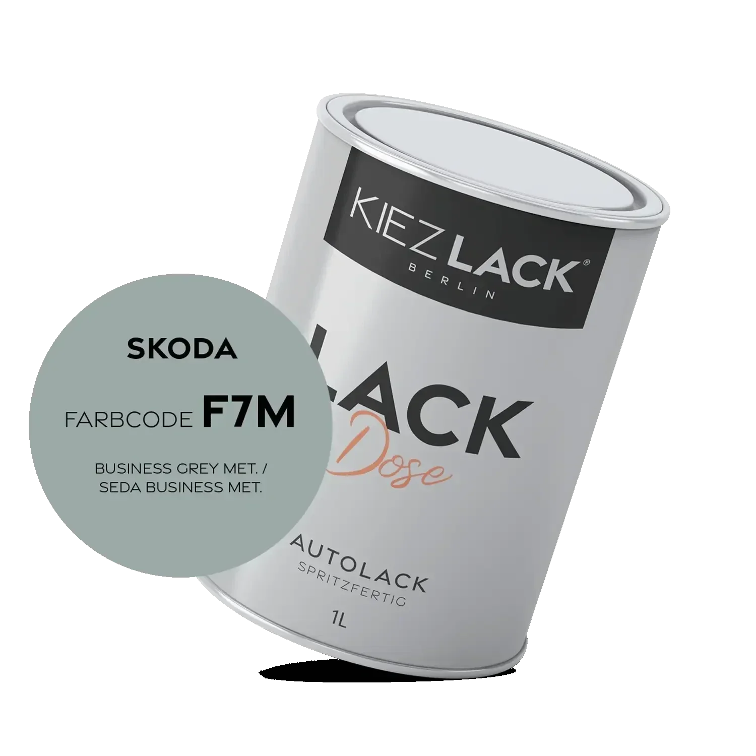 Kiezlack 1K Autolack Lackdose Basislack spritzfertig Skoda F7M BUSINESS GREY MET.