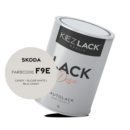 Kiezlack 1K Autolack Lackdose Basislack spritzfertig Skoda F9E CANDY / SUGAR WHITE