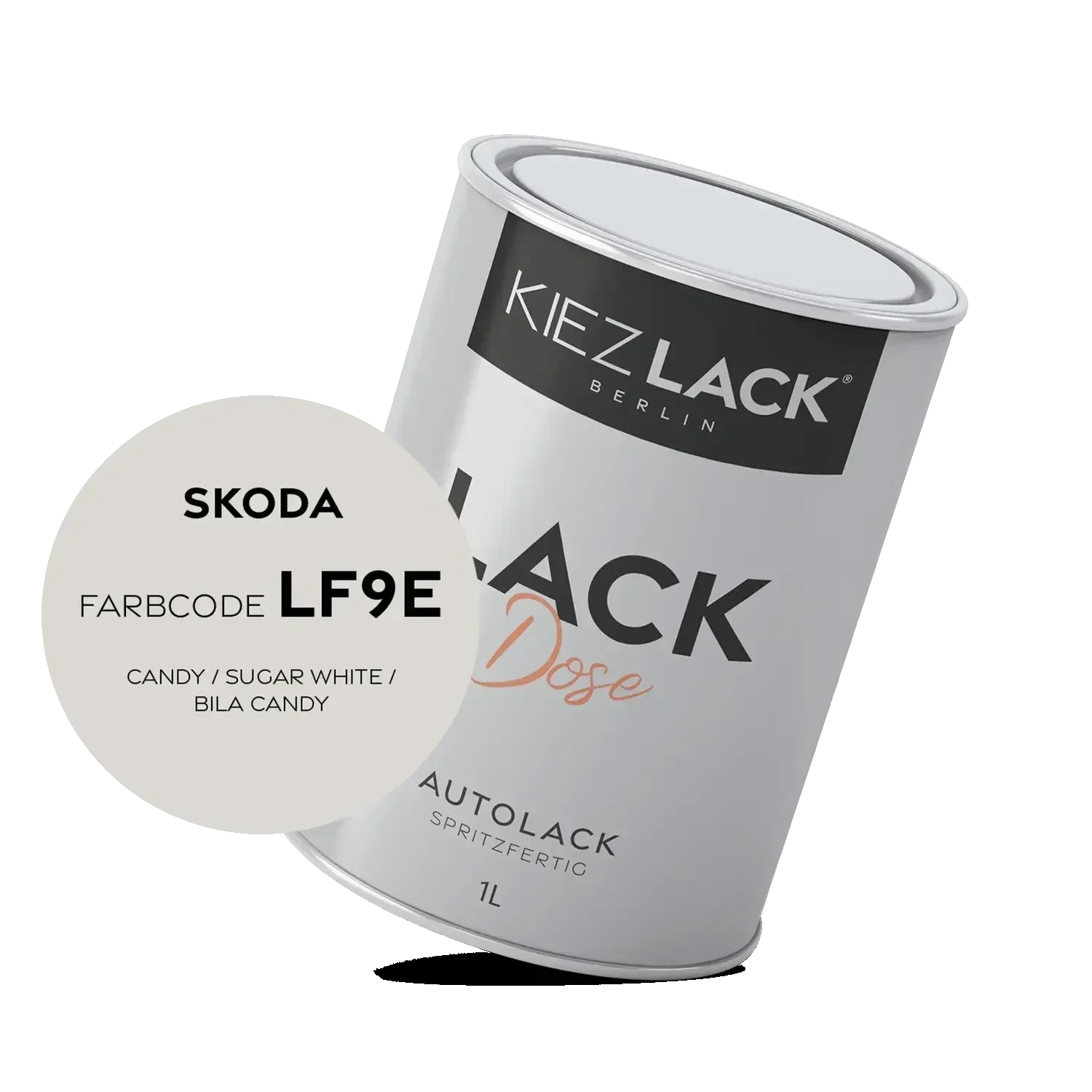 Kiezlack 1K Autolack Lackdose Basislack spritzfertig Skoda LF9E CANDY / SUGAR WHITE