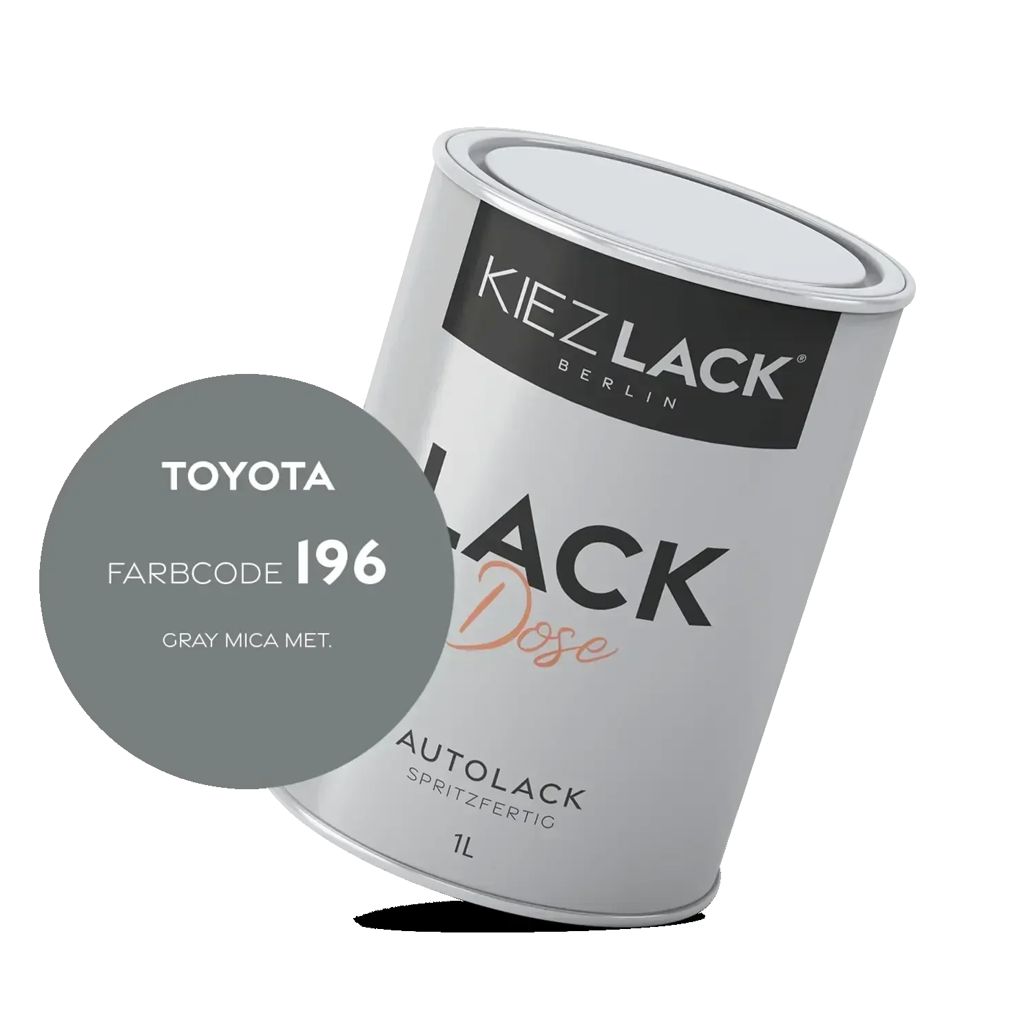 Kiezlack 1K Autolack Lackdose Basislack spritzfertig Toyota 196 GRAY MICA MET.