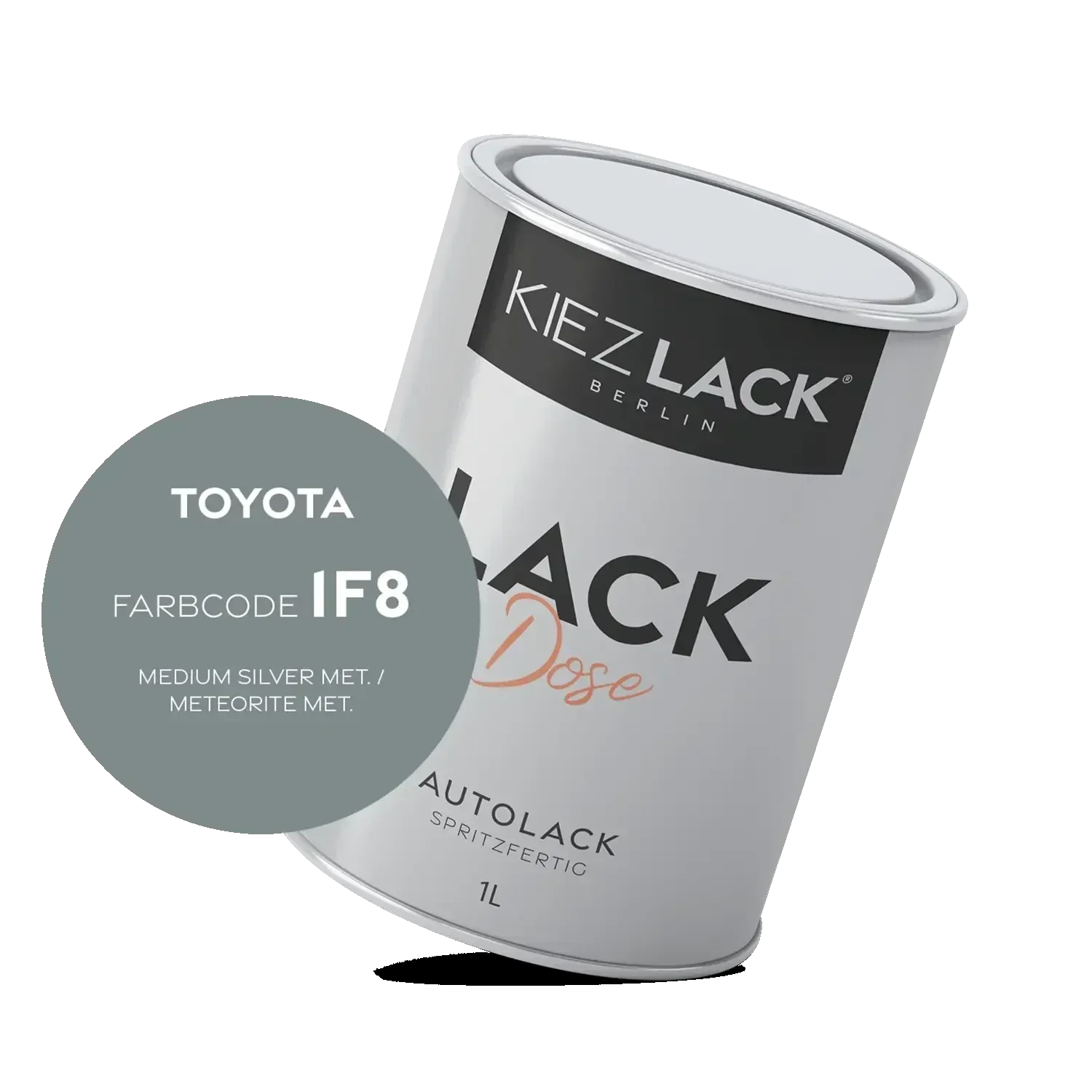Kiezlack 1K Autolack Lackdose Basislack spritzfertig Toyota 1F8 MEDIUM SILVER MET.