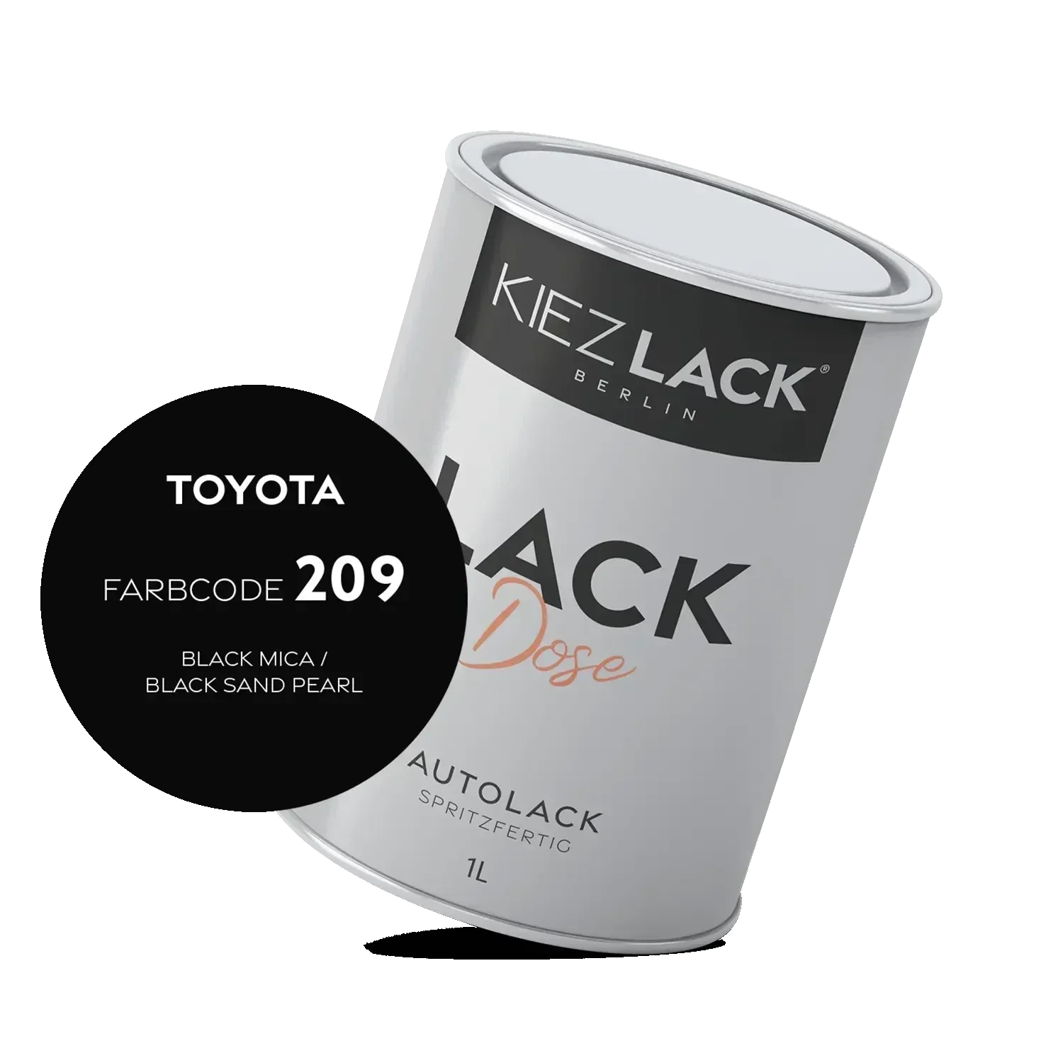 Kiezlack 1K Autolack Lackdose Basislack spritzfertig Toyota 209 BLACK MICA