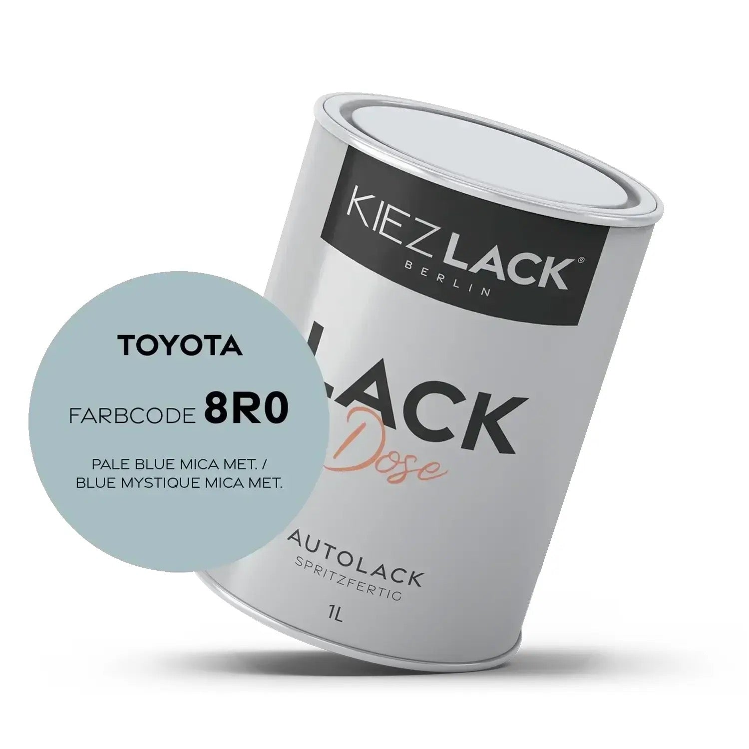 Kiezlack 1K Autolack Lackdose Basislack spritzfertig Toyota 8R0 PALE BLUE MICA MET.
