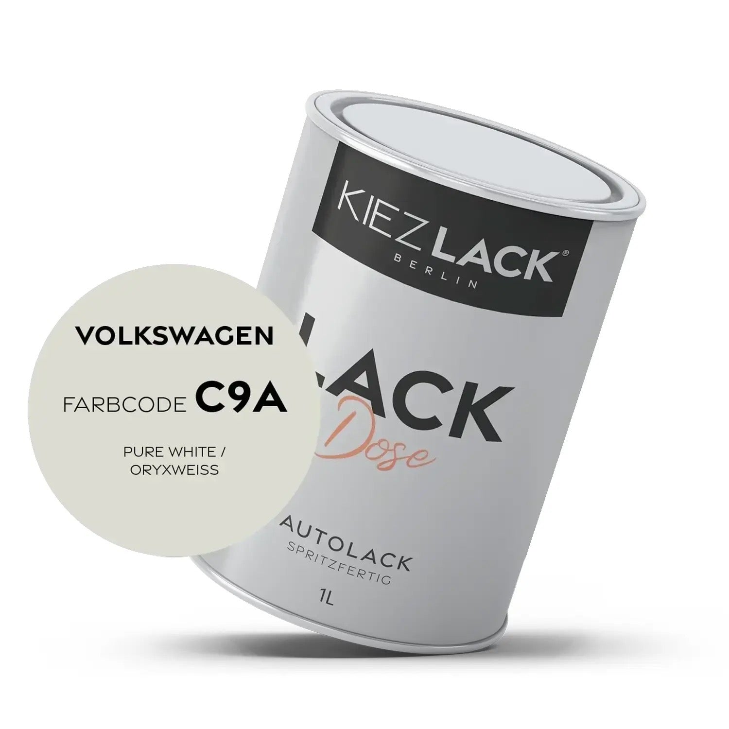 Kiezlack 1K Autolack Lackdose Basislack spritzfertig PORSCHE C9A PURE WHITE