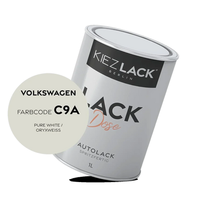 Kiezlack 1K Autolack Lackdose Basislack spritzfertig PORSCHE C9A PURE WHITE