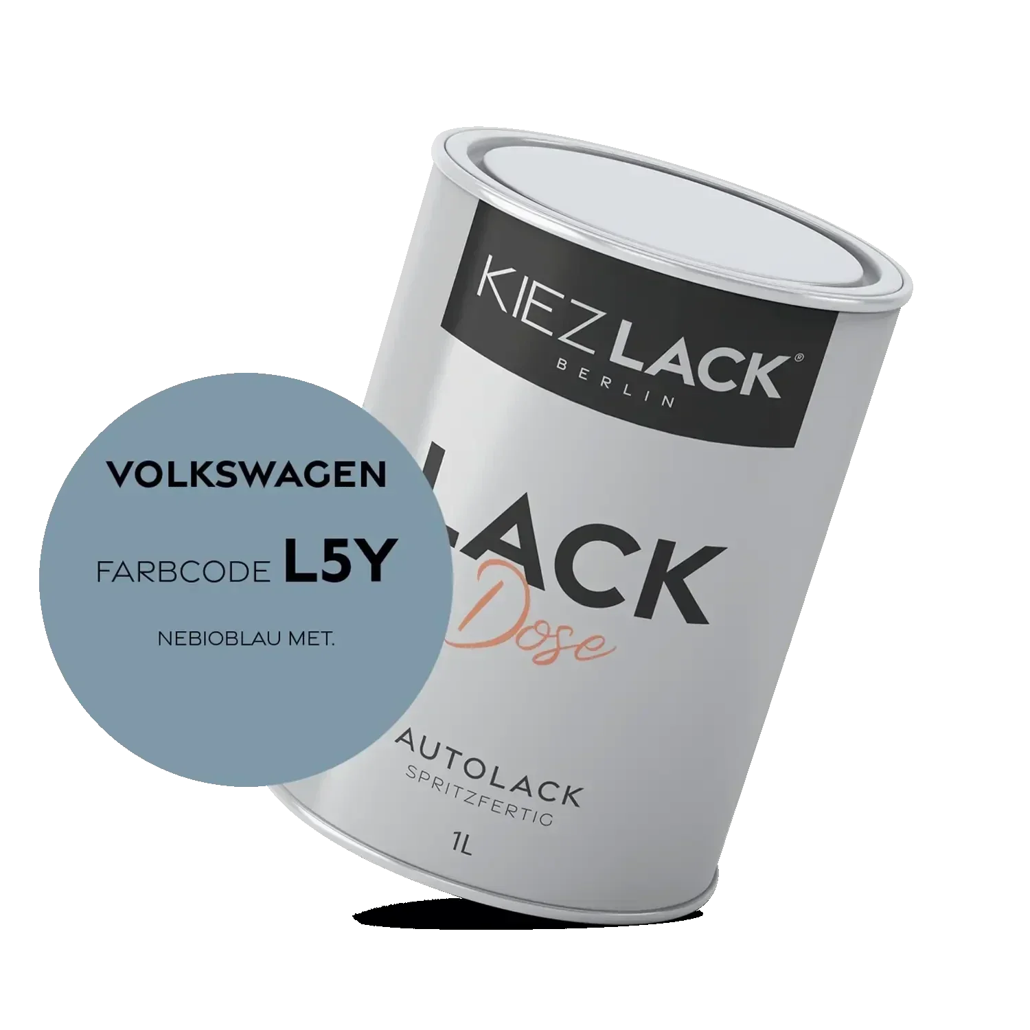 Kiezlack 1K Autolack Lackdose Basislack spritzfertig Volkswagen L5Y NEBIOBLAU MET.