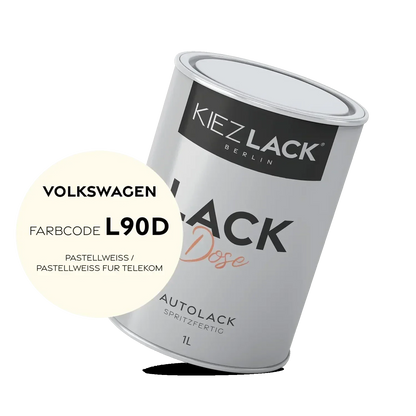 Kiezlack 1K Autolack Lackdose Basislack spritzfertig Volkswagen L90D PASTELLWEISS