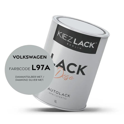 Kiezlack 1K Autolack Lackdose Basislack spritzfertig Volkswagen L97A DIAMANTSILBER MET.