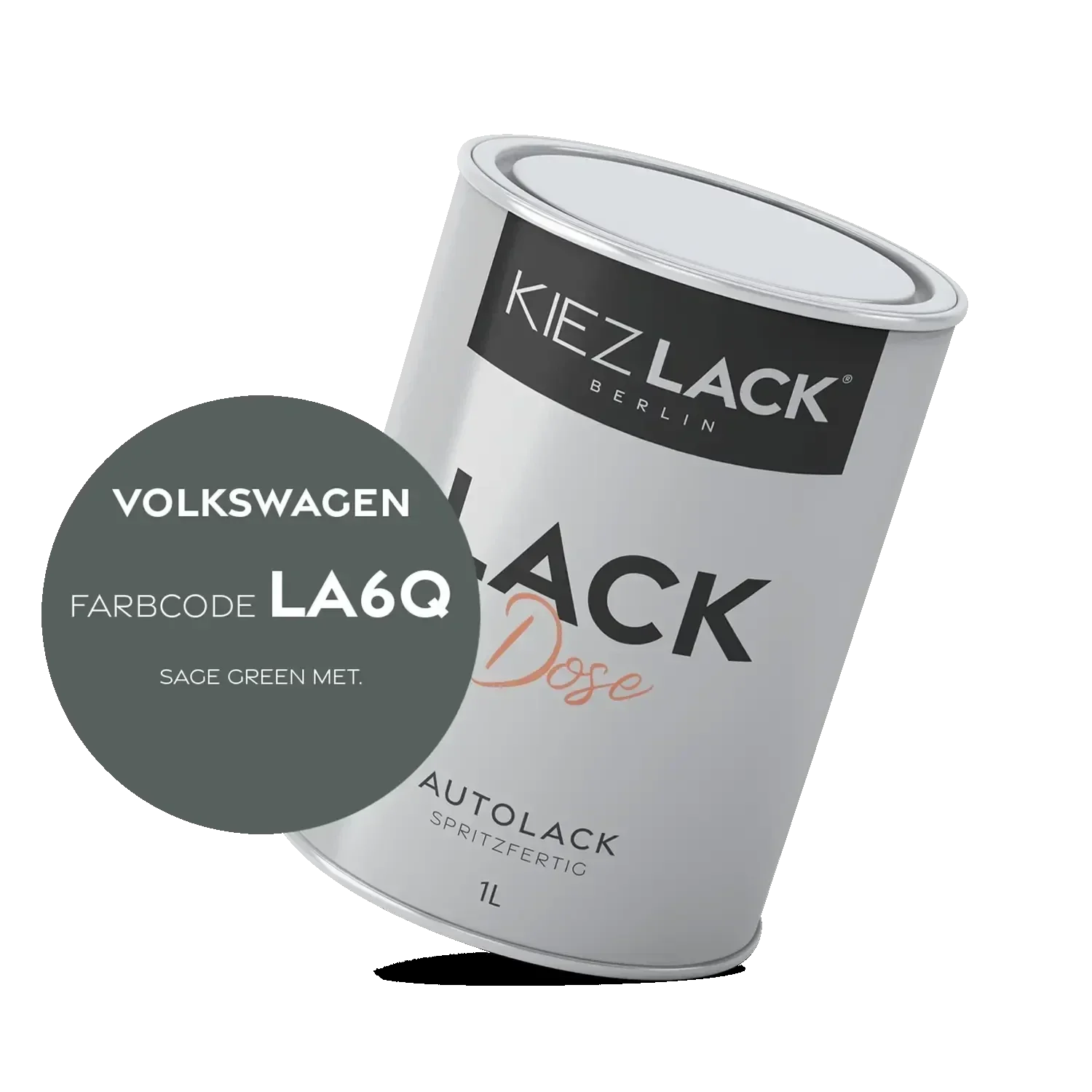 Kiezlack 1K Autolack Lackdose Basislack spritzfertig Volkswagen LA6Q SAGE GREEN MET.