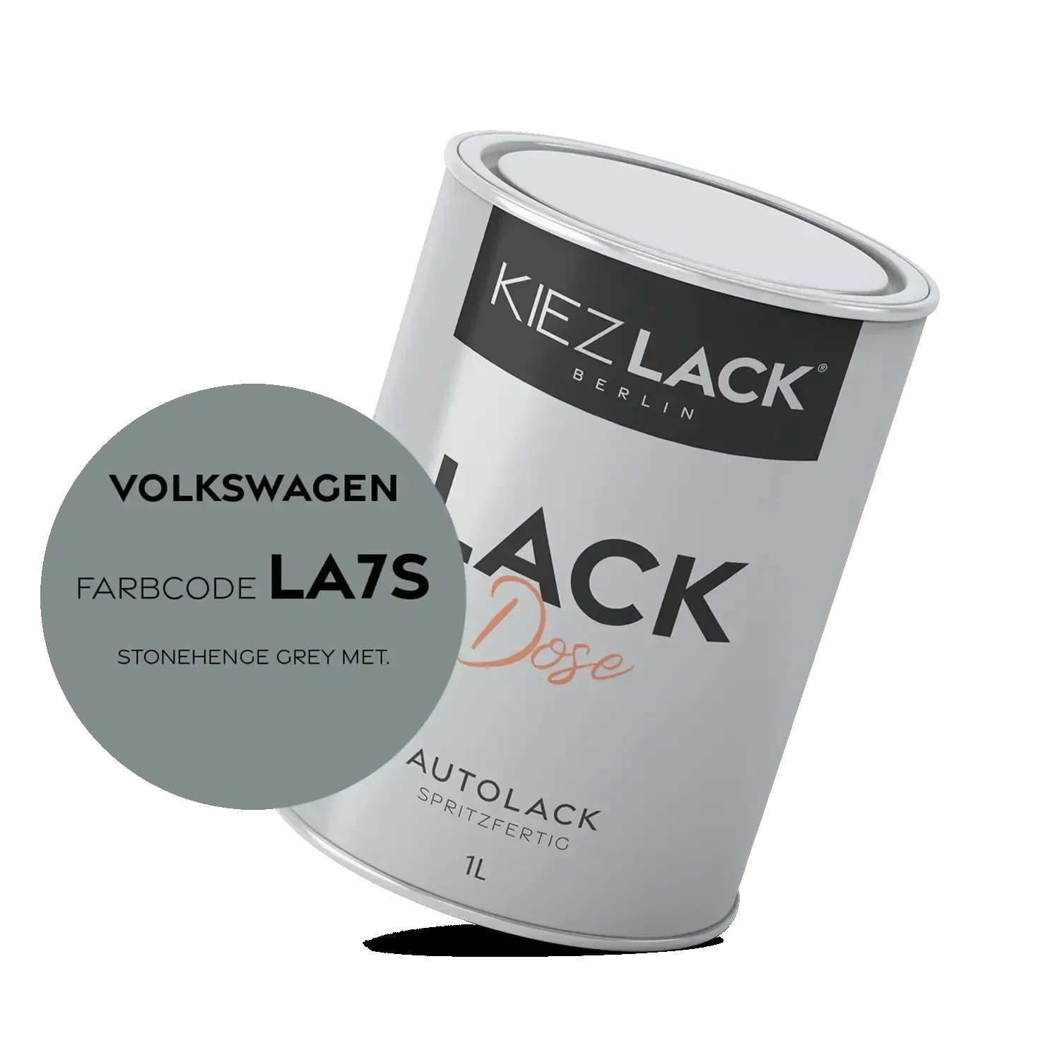 Kiezlack 1K Autolack Lackdose Basislack spritzfertig Volkswagen LA7S STONEHENGE GREY MET.
