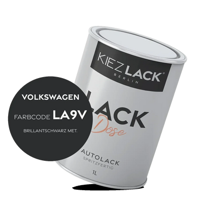 Kiezlack 1K Autolack Lackdose Basislack spritzfertig Volkswagen LA9V BRILLANTSCHWARZ MET.