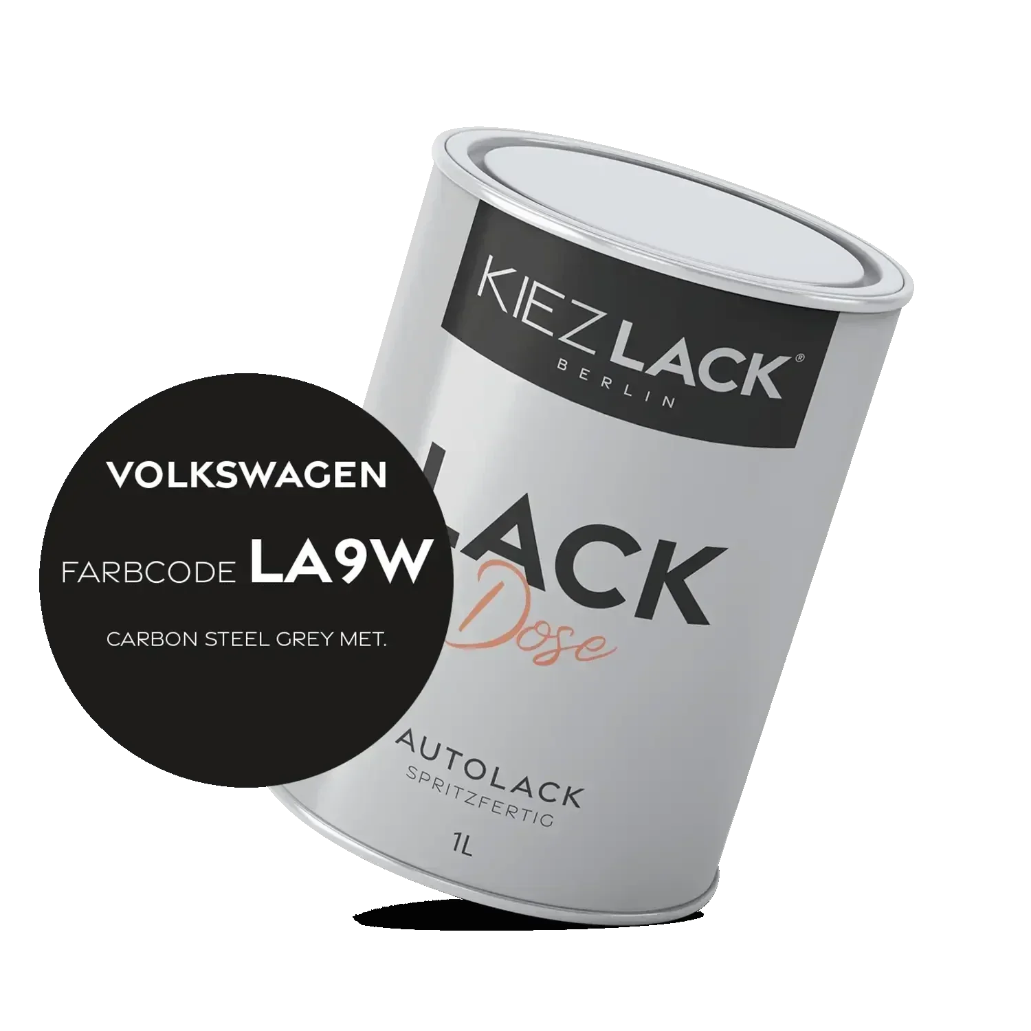 Kiezlack 1K Autolack Lackdose Basislack spritzfertig Volkswagen LA9W CARBON STEEL GREY MET.