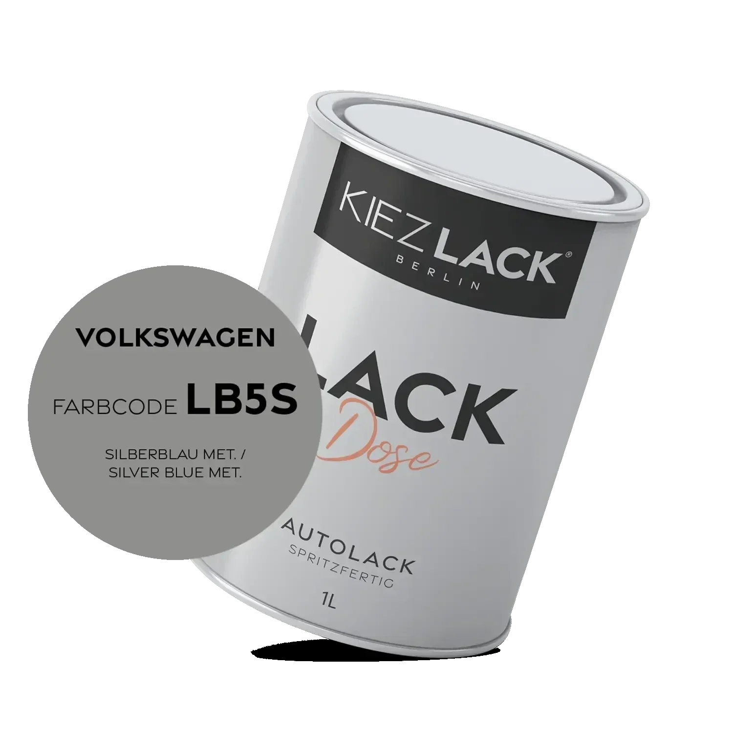 Kiezlack 1K Autolack Lackdose Basislack spritzfertig Volkswagen LB5S SILBERBLAU MET.