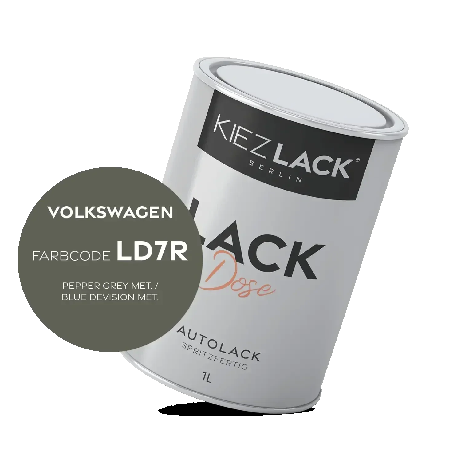 Kiezlack 1K Autolack Lackdose Basislack spritzfertig Volkswagen LD7R PEPPER GREY MET.