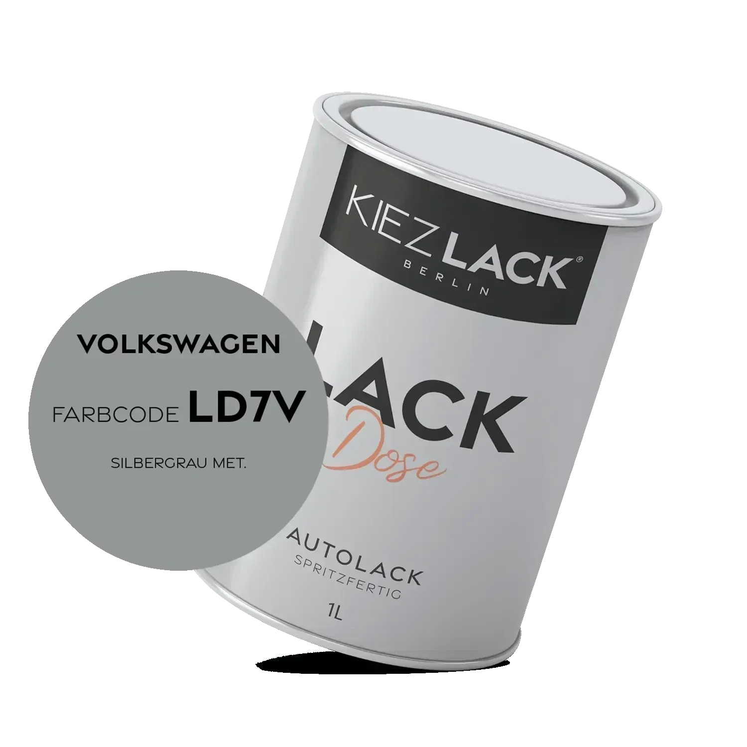 Kiezlack 1K Autolack Lackdose Basislack spritzfertig Volkswagen LD7V SILBERGRAU MET.