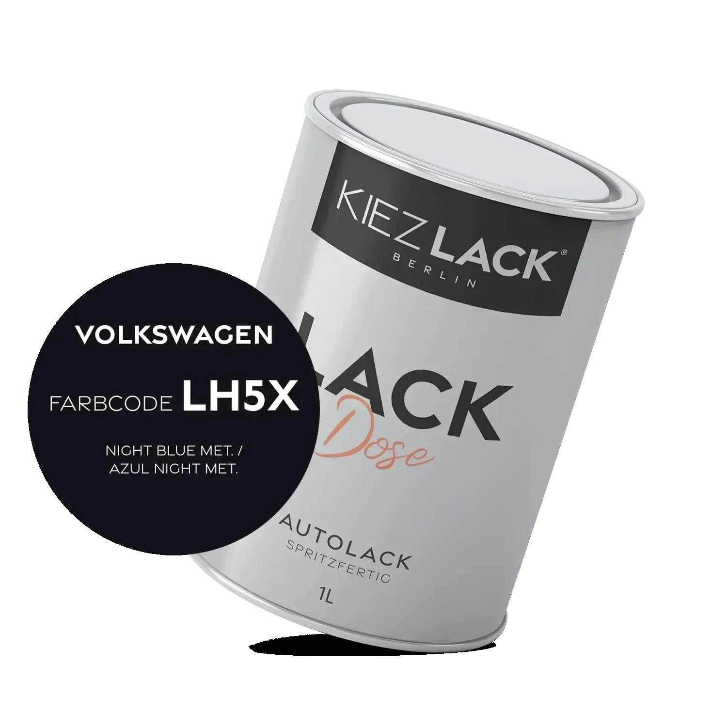 Kiezlack 1K Autolack Lackdose Basislack spritzfertig Volkswagen Lh5X NIGHT BLUE MET.