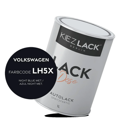 Kiezlack 1K Autolack Lackdose Basislack spritzfertig Volkswagen Lh5X NIGHT BLUE MET.