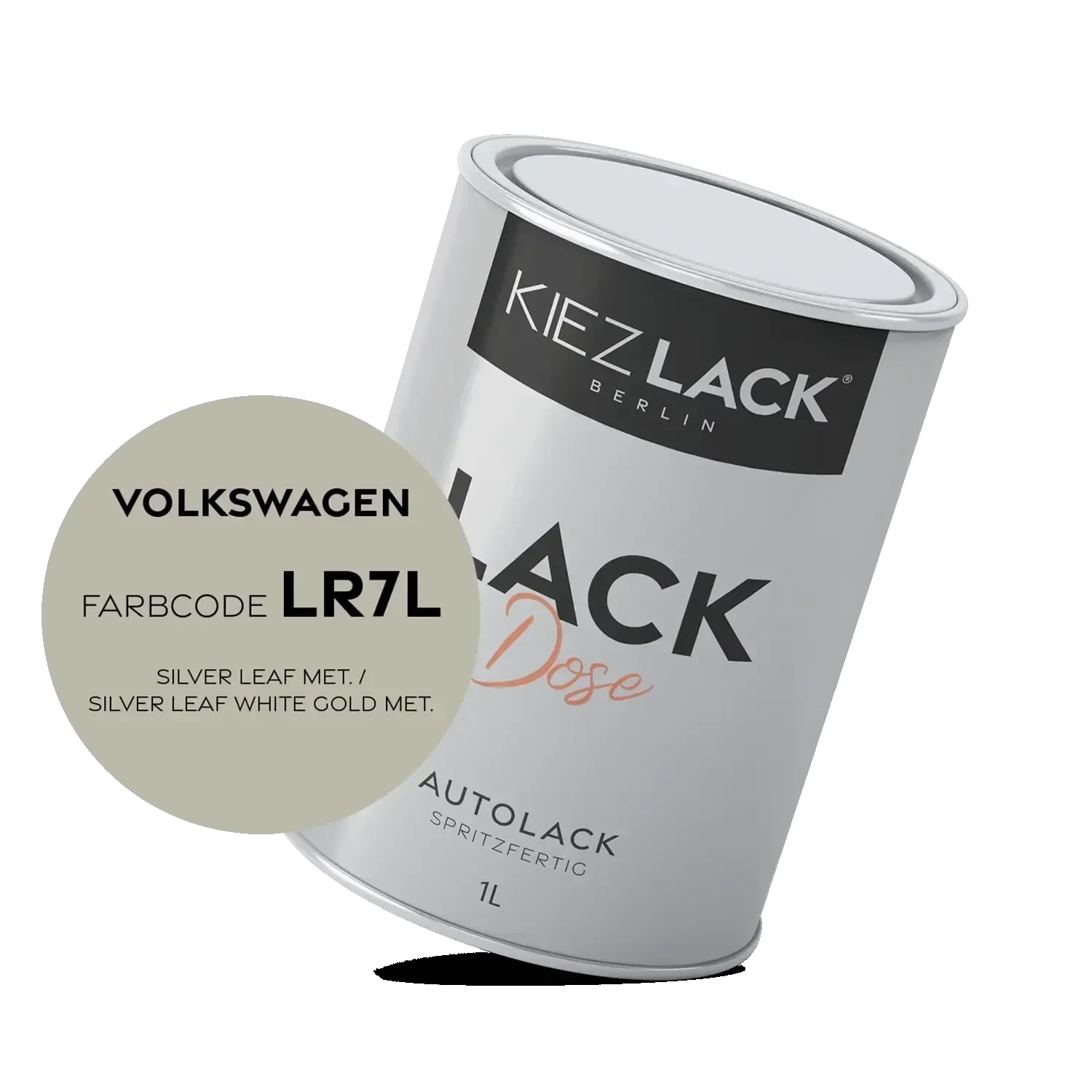 Kiezlack 1K Autolack Lackdose Basislack spritzfertig Volkswagen LR7L SILVER LEAF MET.