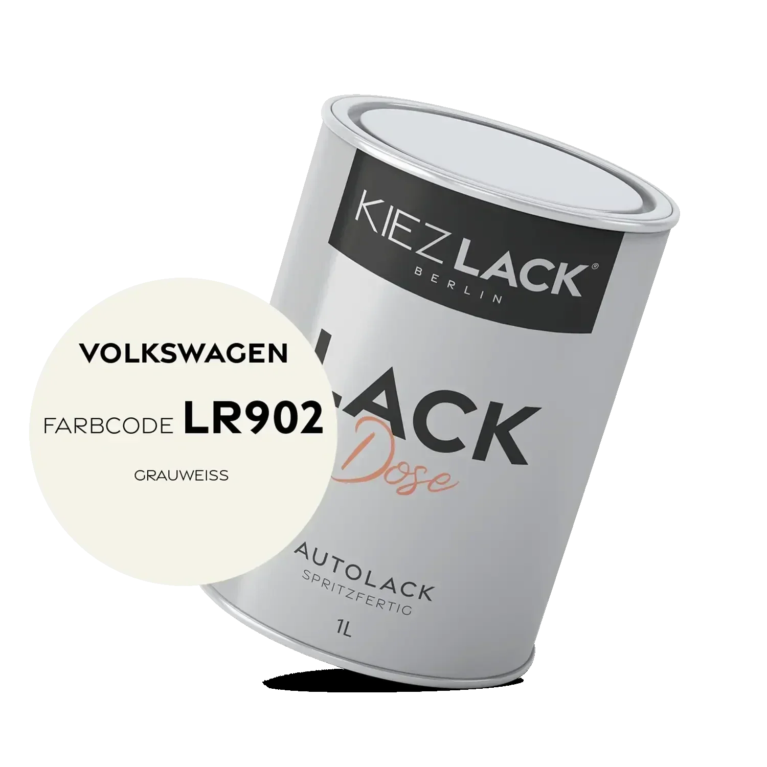 Kiezlack 1K Autolack Lackdose Basislack spritzfertig Volkswagen LR902 GRAUWEISS