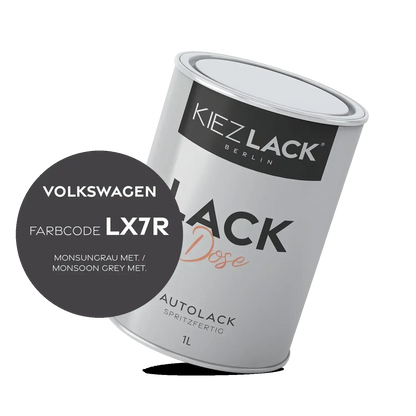 Kiezlack 1K Autolack Lackdose Basislack spritzfertig Volkswagen LX7R MONSUNGRAU MET.