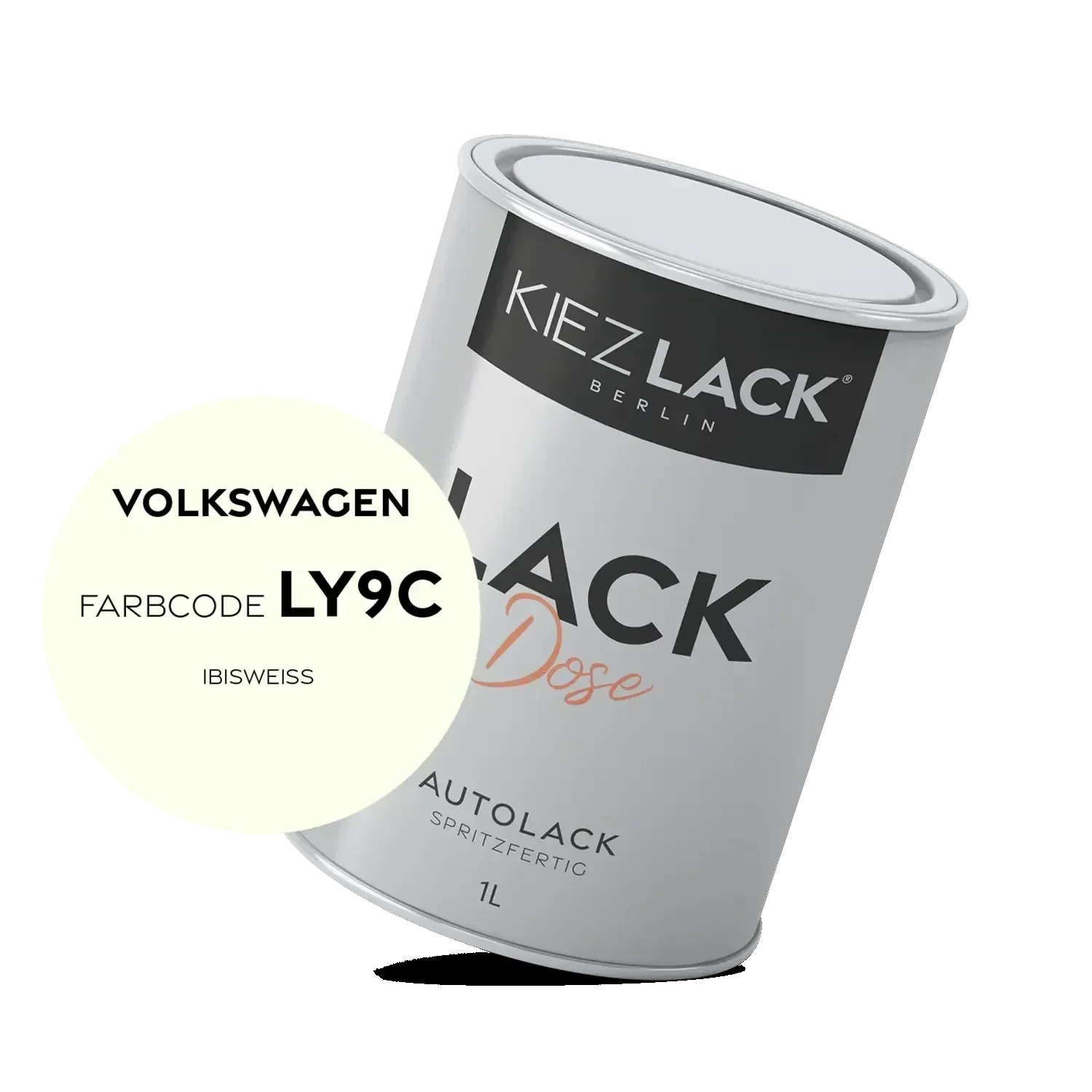 Kiezlack 1K Autolack Lackdose Basislack spritzfertig Volkswagen LY9C IBISWEISS