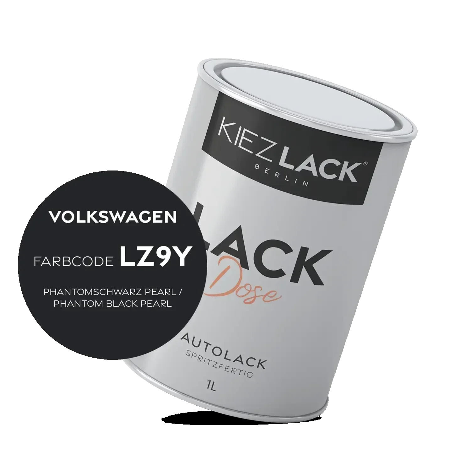 Kiezlack 1K Autolack Lackdose Basislack spritzfertig Volkswagen LZ9Y PHANTOMSCHWARZ PEARL
