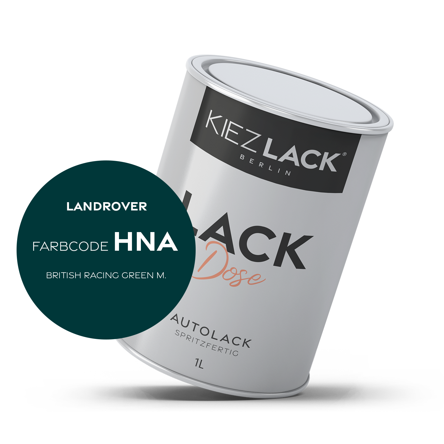 Kiezlack 1K Autolack Lackdose Basislack spritzfertig LANDROVER HNA BRITISH RACING GREEN M.