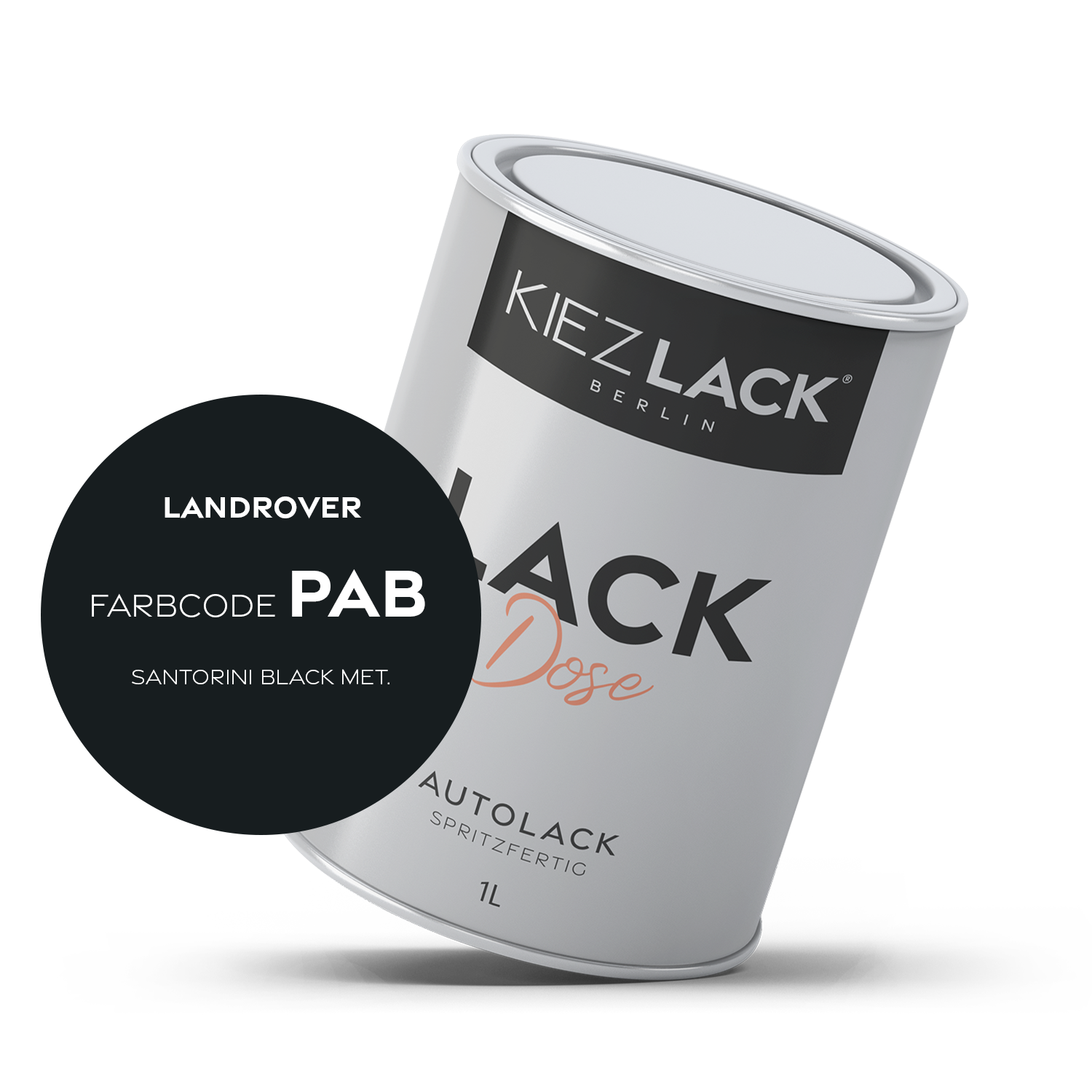 Kiezlack 1K Autolack Lackdose Basislack spritzfertig LANDROVER PAB SANTORINI BLACK MET.