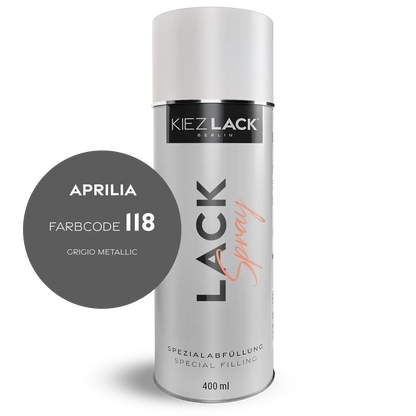 Kiezlack 1K Motorradlack Spraydose Aprilia 118 GRIGIO METALLIC