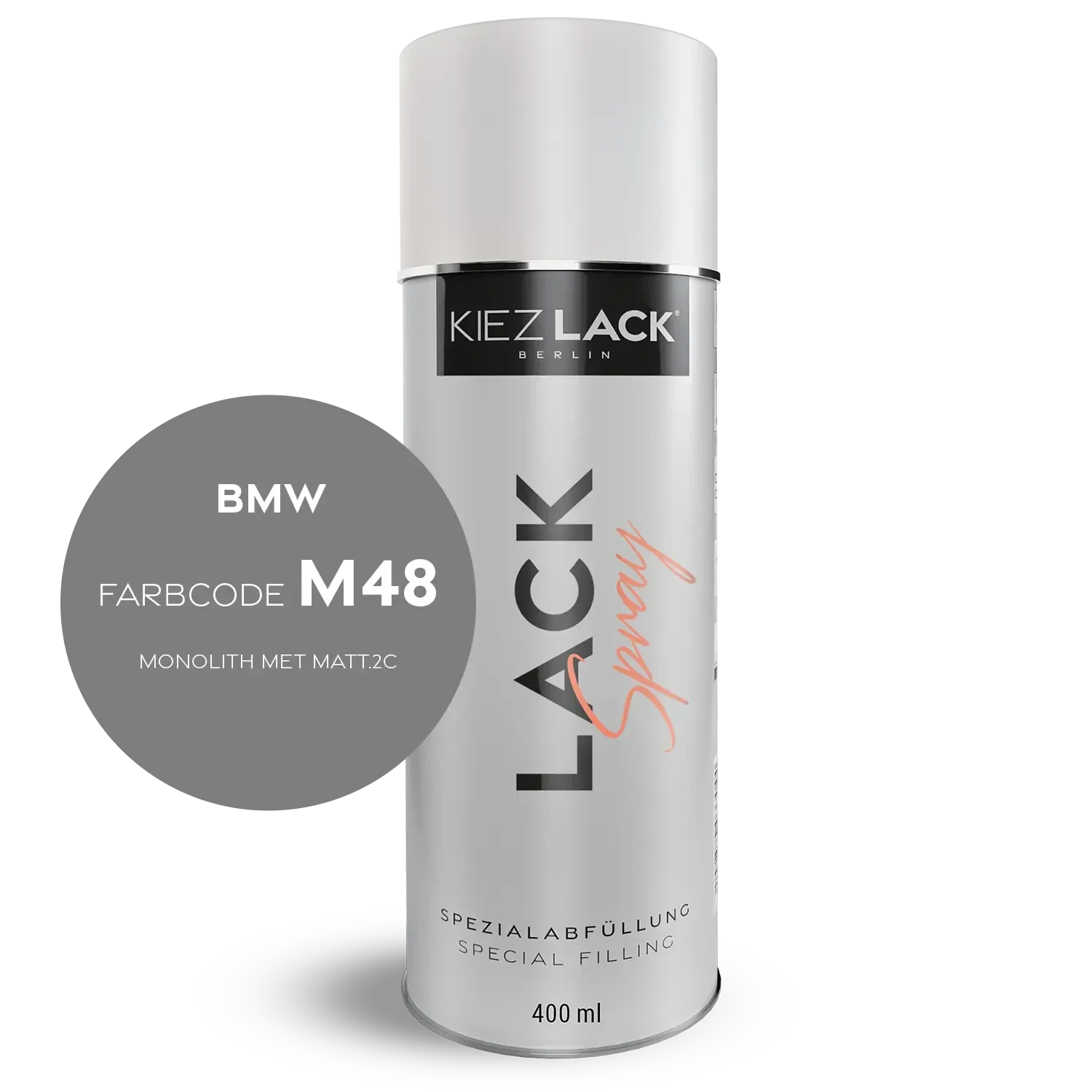 Kiezlack 1K Motorradlack Spraydose BMW M48 MONOLITH MET MATT.2C